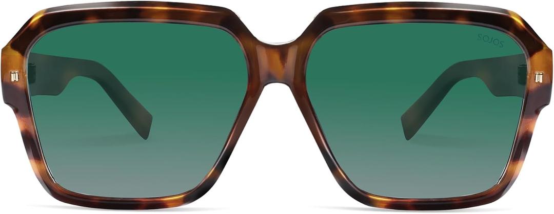 SOJOS Retro Polarized Hexagonal Aviator Sunglasses Womens Mens Trendy Rectangle UV400 Shades SJ2398