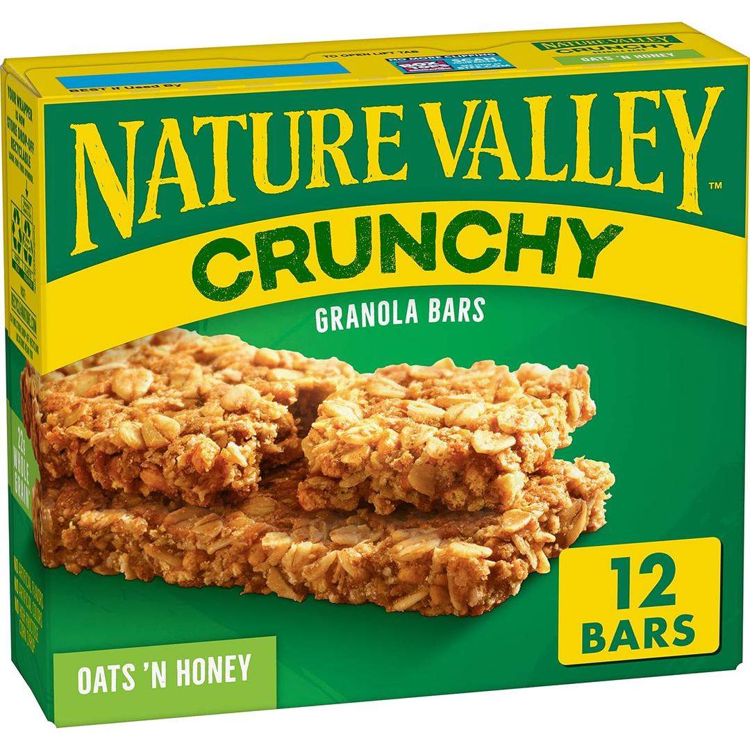 Nature Valley Crunchy Granola Bars, Oats 'n Honey, 12 Ct, 8.94 oz (6 Pouches) BBD: 21 Jan 2027