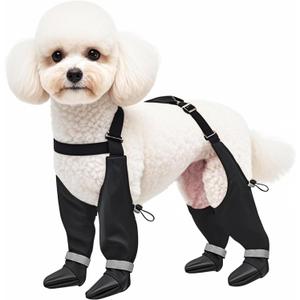 Suspender Boots for Small Dogs, Tiny Dog Boots Anti-Slip & Fall Waterproof Puppy Shoes Leggings, Adjustable Paws Protector for Small Breed Dogs Winter Snow Rain Hiking (XS)
