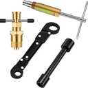 4 Pcs Angle Stop Wrench Kit Plumbing Tool, Olive Ring Removal Tool with Diameter of 1/2", 3/4", Compression Sleeve Puller for 1/2" Compression Fitting, Install Angle Stop Nut (Olive,Black)