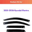 KPY Rain Guards Fit for 2021-2026 Hyundai Elantra, Out-Channel Window Visors Vent Wind Deflectors 4PC, Car Accessories for 21-26 Elantra