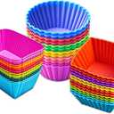 36 Pack Silicone Cupcake Liners Muffin Baking Cups Liners Reusable Non-Stick Cake Molds Sets Lunch Bento Box Dividers Accessories