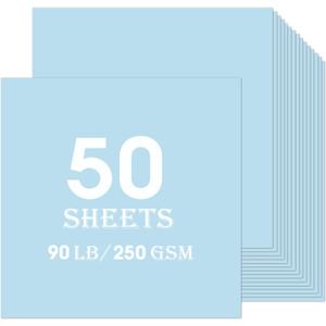 Light Blue Cardstock 50 sheets, 12 x 12 Cardstock Paper Bulk Construction Paper,250GSM Card Stock Printer Paper Scrapbooking Supplies for Diy Crafts Cricut Card Making (Light Blue)
