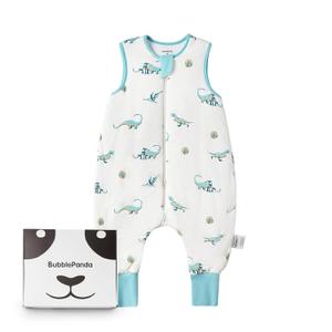BubblePanda Rayon Made from Bamboo Toddler Sleep Sack with Feet 6-12 Months 1.0 Tog Ultra Soft Toddler Sleeping Sack Baby Sleep Bag Walker Quilted Wearable Blanket with Legs 2-Way Zipper Lightweight (Small, 6-12M), Dinosaur)