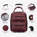 LUGGEX Underseat Carry On Luggage with Wheels, UDK Stylish Lightweight Under Seat Luggage, Soft Sided Personal Item Suitcase for Short Trip (UX-Core, Dark Scarlet, 16 Inch)
