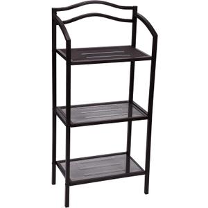 Household Essentials 3-Tier Metal Bathroom Storage Shelf, Espresso Brown