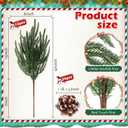 Syhood 12 Pcs 20 Inch Large Christmas Norfolk Pine Branch with 24 Pcs Pine Cones Norfolk Stems Real Touch Artificial Christmas Greenery Stems Picks Snow Pinecone for Xmas Vase DIY Craft Decor
