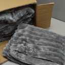 Bedsure Faux Fur Queen Comforter Set - Grey Fluffy Comforter Queen Size, Soft and Cozy Shaggy Winter Bedding Comforter Sets, Warm Luxury Fuzzy Bed Set 3 Pieces, 1 Comforter and 2 Pillowcases