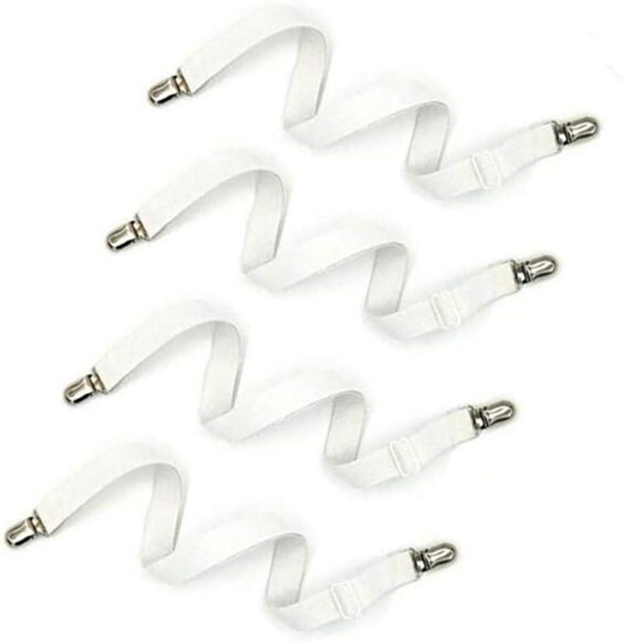Bed Sheet Clip,Sofa Slipcover Holder,Hold the Sheets Tightly,20" to 78",4 Pieces(White)