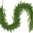 9 Ft Christmas Norfolk Pine Garland Real Touch Artificial Faux Greenery Christmas Garland Decorations for Home Mantle Table Fireplace Stairs Door Indoor Outdoor Holiday Decor