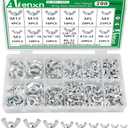 Aienxn 100 PCS Wing Nuts Assortment Kit, Metric & SAE Sizes- M3 -M12, #6-32 to 3/8"-16 Zinc Plated Wingnuts Fasteners, Parts Butterfly Wing Nut