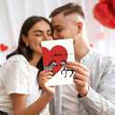 2 x IDU Funny Valentines Day Card,Valentines Day Cards Gifts for Him Her,Valentines Day Card for Husband Wife Boyfriend Girlfriend Fiance Fiancee Men Women with Zebra Heart Design