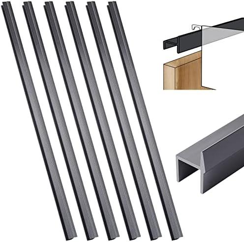Leinuosen 3 Pcs File Cabinet Rails PVC Hanging Black Document Cabinet Rails for Drawer Sides Letter Size Office File Drawer Holder Organizer Storage, 24 Inches Long(1/2 Inch Wide)