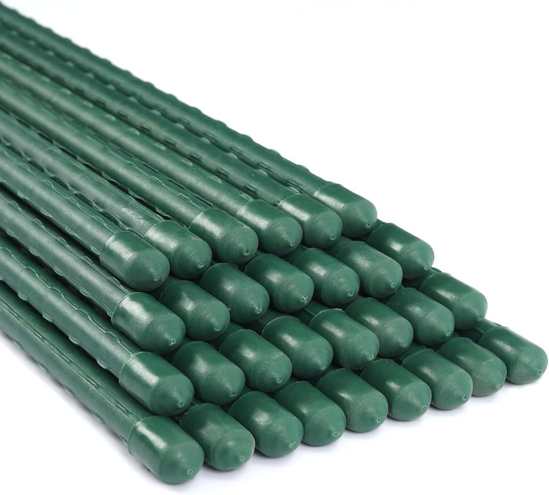 Garden Stakes 55 Inches Steel Plant Stakes Tomato Stakes Garden Poles Pack of 25