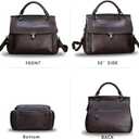 Genuine Leather Satchel Purse for Women Retro Handmade Top Handle Handbag Rivet Style Crossbody Bag