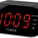 Timex T231G AM/FM Dual Alarm Clock Radio with 1.2-Inch Display and Line-in Jack (Gunmetal) (Black)