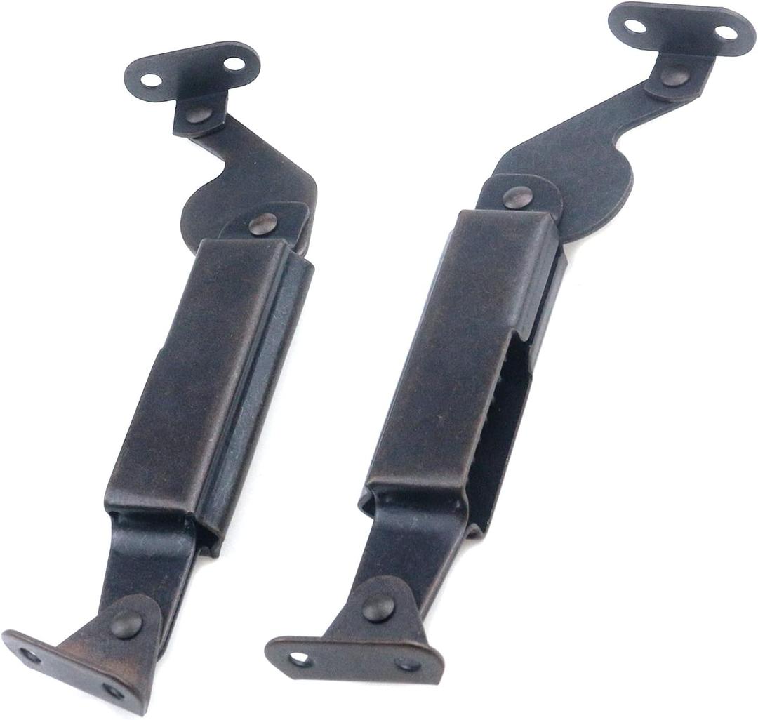 Coshar 2Pcs Spring Lid Support Hinges Heavy Duty Lid Hinges Soft Closing Spring Hinge for Sofa, Cabinet, Box, Red Bronze