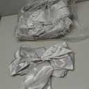 Syhood 8 Pieces Christmas Cabinet Big Bows Door Decorative Ribbon Festive Large Cabinet Ribbon Bows for Kitchen Cabinets Furniture Room Decorations (Silver)