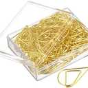 MECCANIXITY Paper Clip Drop-Shaped Cute Decorative Clips Bookmarks with Box 1.3 Inch Gold Tone for Organize Office Home, Pack of 100