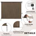SEEYE Outdoor Sunshade Roller Shades 96" W x 96" H, Cordless Roll Up Shade Blinds Privacy Screen with 90% UV Protection, Exterior Patio Shade Cloth for Porch Pergola Balcony Backyard Windows, Mocha