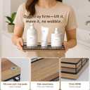Bathroom Tray for Counter Top Organizer Acacia Wood Vanity Tray with Metal Frame for Dresser, Kitchen, Nightstand Black & Acacia Decorative Storage