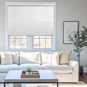 CHICOLOGY Mini Blinds for Indoor Windows – 16"W x 48"H, White Horizontal Vinyl Blinds | Cordless | Easy to Install | Sleek Low-Profile Fit for Doors, Offices, Kitchens & Apartments