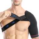 SPOBTRACE Shoulder Brace For Torn Rotator Cuff, Adjustable Arm Support Compression Sleeve For Pain Relief,Sleep,Injuries,Men and Women (Black+Orange)