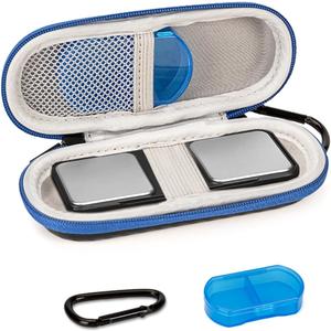 Case Compatible with Kardiamobile EKG Monitor, Case for Kardiamobile EKG Heart Monitor with Pill Box, Hard Travel Stroage for Alivecor Kardia Mobile 6L, Pill Box and Carabiner Clip (Black)