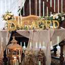 Novabright 7 Pcs Large Gold Engagement Party Decorations Wooden Letters Glitter Engaged Signs for Wedding Table Proposal Bridal Shower Engaged Party Decor Backdrop