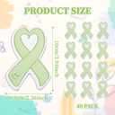 Teling 40 Pack Mental Health Awareness Items Sticky Notes Green Ribbon Self Stick Notepads for Office School Home Mental Health Month Party Supplies