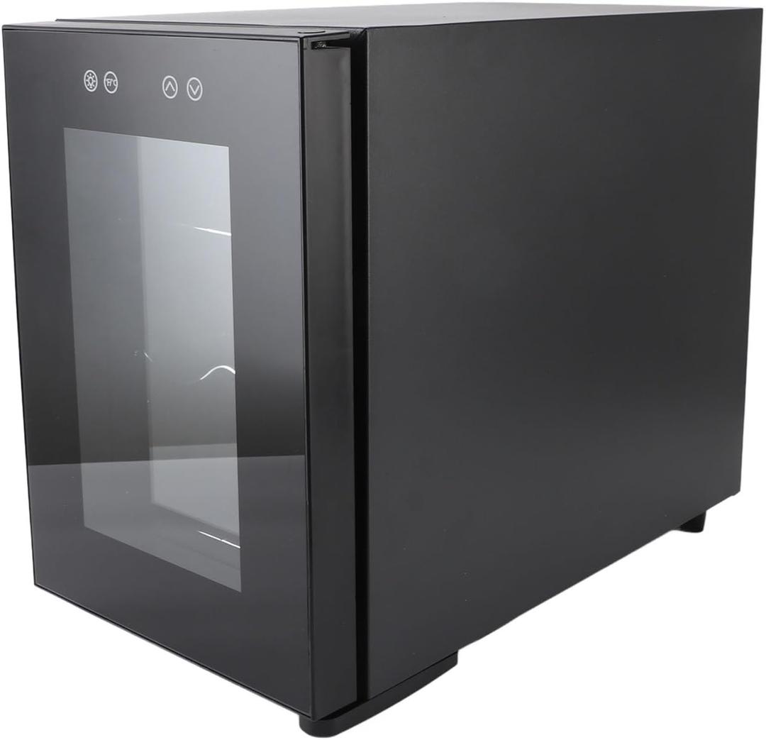 Pyhodi 6 Bottle Wine Cooler Refrigerator, Compressor Wine Cooler Refrigerator LED Temperature Display, 12C15C 3 Layer Storage Small Freestanding Wine Fridge for Kitchen Apartment RV, US Plug