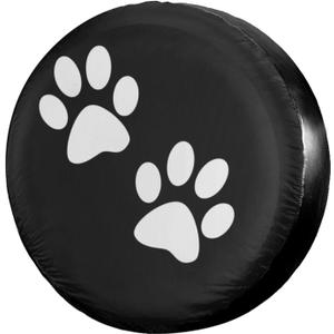 Foruidea Paw Print Spare Tire Cover Dust-Proof Wheel Tire Cover Fit Trailer, RV, SUV and Many Vehicle 15 Inch (15"for diameter 27"-29")