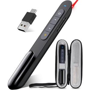 DinoFire Presentation Clicker with Case, Wireless Presenter Remote Powerpoint Clicker Storage Proective Bag