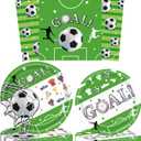 2 x 52 Pack Soccer Party Supplies Soccer Plates Napkins Tableware Set for Soccer Theme Birthday Party Decorations,for 16 Guests