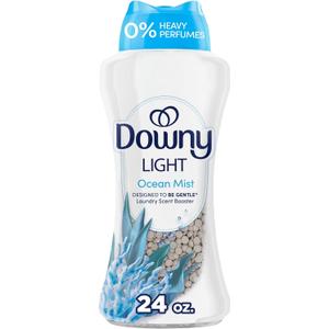 Downy Light Laundry Scent Booster Beads, Ocean Mist Scent, 24 OZ, In-Wash Fabric Beads Designed To Be Gentle With A Light Boost Of Scent, No Heavy Perfumes