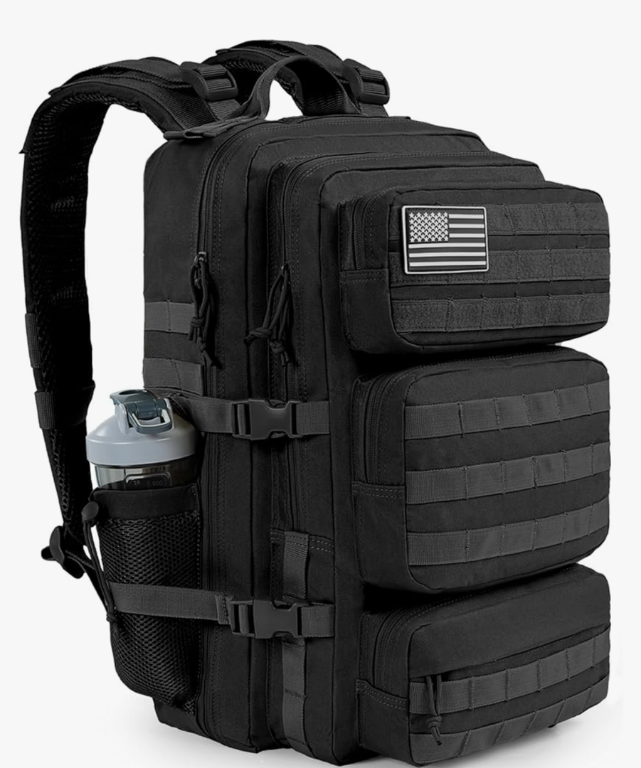 50L Military Tactical Backpack Large Day Backpack for Men Molle Army 3 Days Assault Pack Bug Out Bag Water Resistant and Heavy Duty Hiking Treeking Rucksack - Black