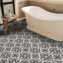 Peel and Stick Floor Tile Waterproof: 11.81in *11.81in 10 Pcs Vinyl Flooring Self-Adhesive Black and White, Peel and Stick Flooring for Kitchen, Dining Room, Bedroom and Bathroom