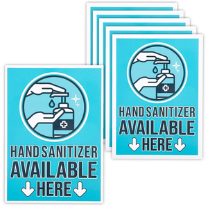Hand Cleaner Here Vinyl Store Signs (5 x 7 Inches, 6 pieces) 4 pack