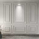 Art3d Premade Bilinear Frame Accent Molding Set, Pre-Cut Decorative Wainscoting Panel for Home Dcor, Ready-to-Assemble Glue-On Wall Trim for Living Room Bedroom Corridor, 6 Separate Bilinear Frame (White - Style 1)