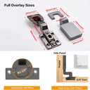 1 Pack 2pcs 35mmBore Frameless Inset Soft Close Ultra Thin Titanium Black Cabinet Door Hinge, 0-45 Self Closing, 3D Adjustment, Stop at Any Angle from 45 to 105