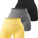 SPICE UNION Workout Shorts Womens for Running Yoga Biker Gym High Waist Spandex Ribbed Seamless Athletic Leggings (L)