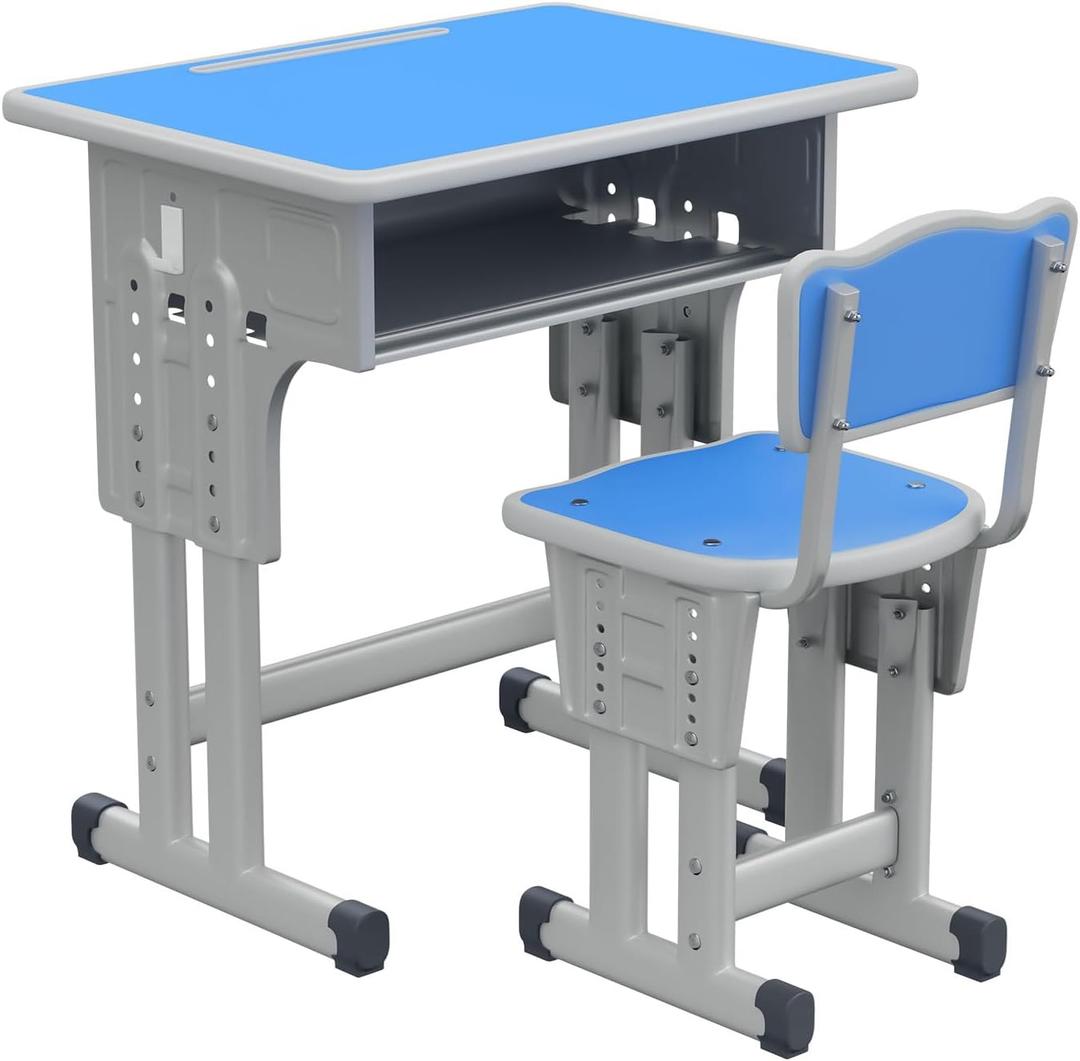 Cantonape Kids Desk and Chair Set for Boys Girl Study Home School, Blue