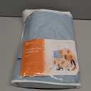 LAMIT Stone Blue 100% Blackout Window Curtains for Boy Bedroom, 45 Inches Linen Textured Thermal Farmhouse Curtains Back Tab and Rod Pocket Window Panels with White Liner, 2 Panels, 52 x 63 Inch