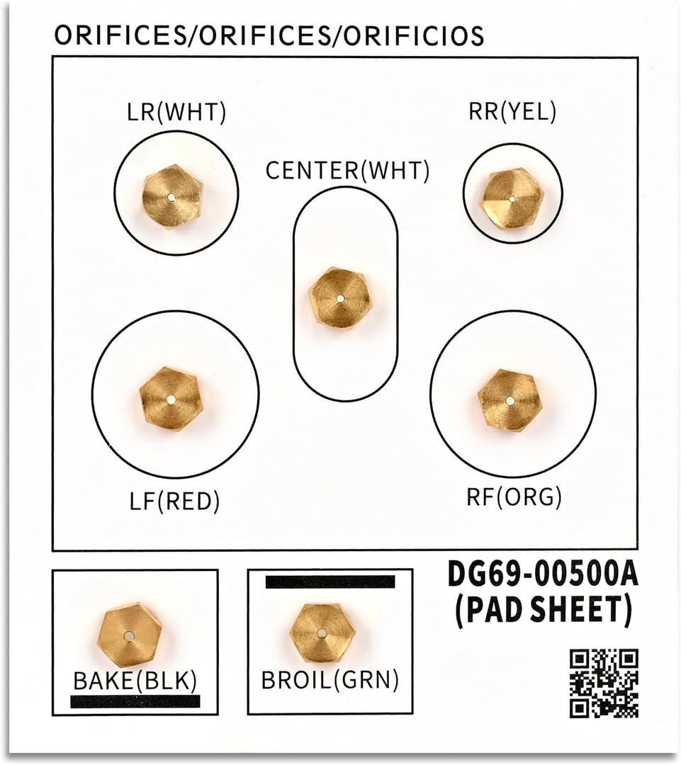 DG69-00500A OEM Range Natural Gas to Propane LP Conversion Kit, Conversion Replacement Compatible with Samsung replace DG96-00858A AP7032893 PS16634302 EAP16634302
