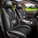 AOMSAZTO Seat Covers 5PCS Full Set for Chevy Colorado 2015-2024 2025 2026 LT Z71 Work Truck ZR2 Trail Boss (Only Fit for 5 Seats): Leather Seat Cover Comfortable Breathable Waterproof(Black&Grey)