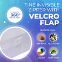 PlushDeluxe Premium 100% Waterproof Mattress Encasement, Breathable Soft Cotton Terry Surface (12"-15" Deep, Queen 60X80)