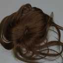 Hair Toppers for Women Real Human Hair Toppers with Bangs Hairpieces for Women with Thinning Hair 360 Cover Pieces 3 * 4.5 Swiss Base Hairpieces 10Inch (Medium Brown)