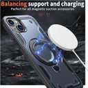 3 x 360 Spin Magnetic Kickstand Case for iPhone 15 Plus [Compatible with MagSafe] [Sturdy & Versatile Stand] Military-Grade Drop Protection Anti-Fingerprint Anti-Scratch, Blue