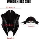 Windshield for NINJA500 SE 2024 2025 2026, PSLER Windscreen Double Bubble Wind Deflector Protector Fairing for NINJA500 SE Ninja 500 2024 2025 2026 (Black)