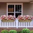 2 Pack 24 Inch Window Boxes Planters Railing Planter Box with Adjustable Brackets for Porch Fence Patio Balcony Hanging Flower Baskets with Coco Liners for Outdoor Garden Decor - Dark Grey